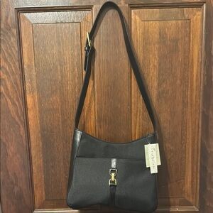 Villager BY Liz Claiborne Black Shoulder Bag with Minimalist Design